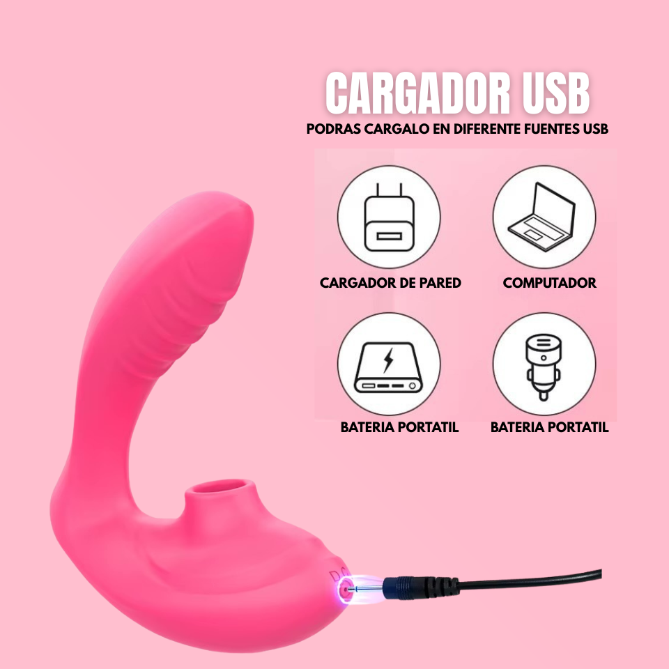 Vibrador y succionador 2 en 1